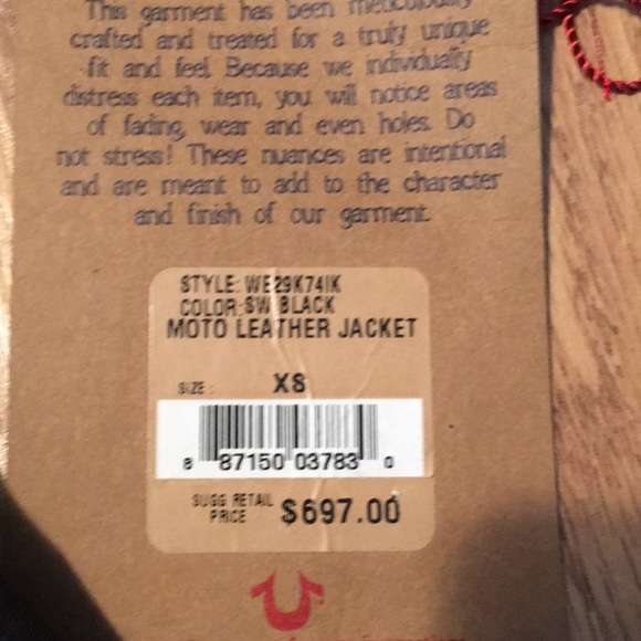 True Religion lambskin leather coat size xs - Picture 5 of 8